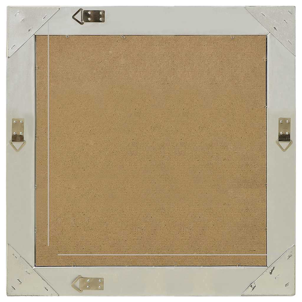 Ezüstszínű barokk stílusú fali tükör 60 x 60 cm 3