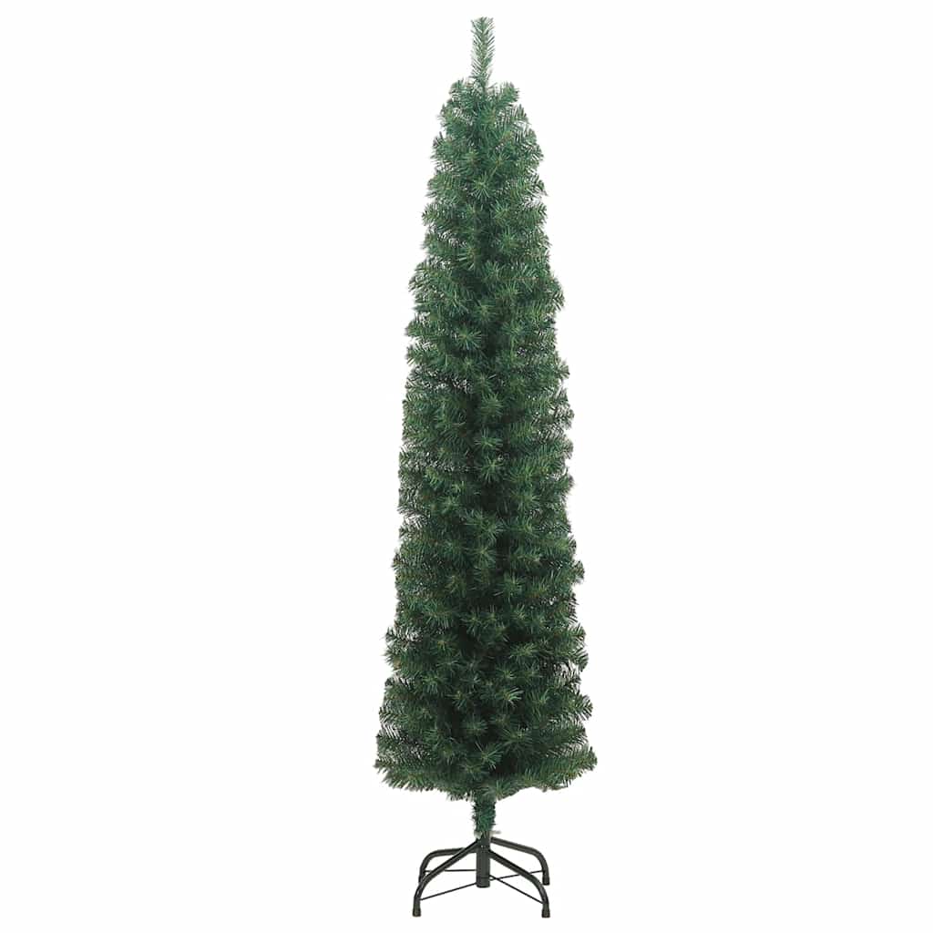 Zöld PVC vékony műkarácsonyfa állvánnyal 180 cm 3