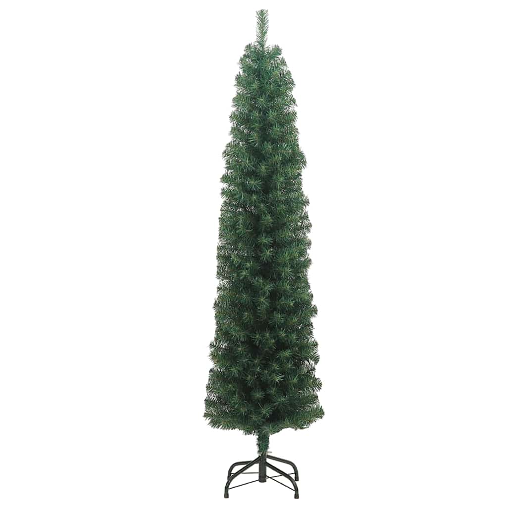 Zöld PVC vékony műkarácsonyfa állvánnyal 240 cm 3