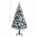 Zöld PVC műkarácsonyfa hóval 150 cm 7