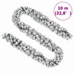 Zöld PVC karácsonyi füzér pelyhes hóval 10 m 5