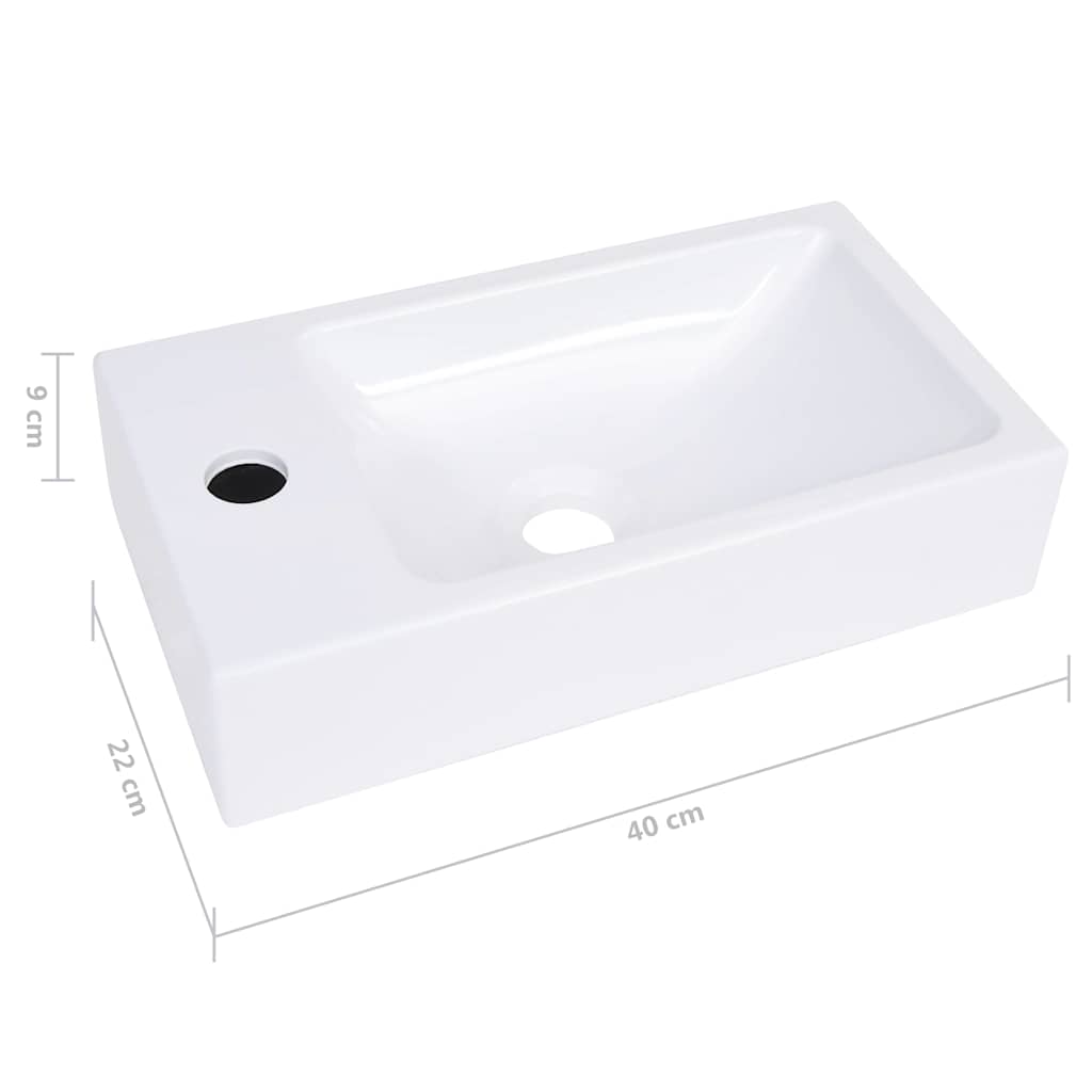 Fehér SMC mosdókagyló 400 x 220 x 90 mm 7