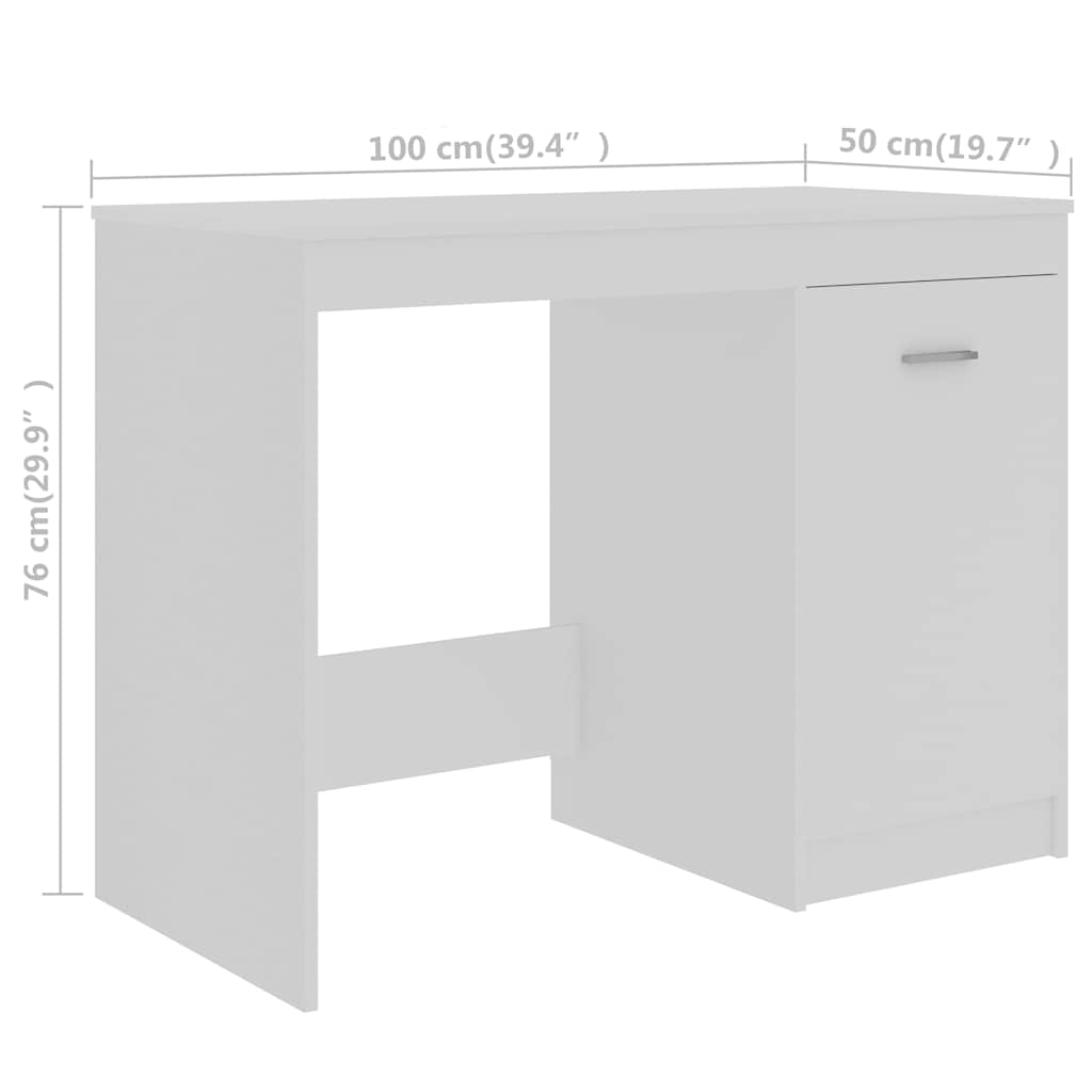 Fehér szerelt fa íróasztal 140 x 50 x 76 cm 9