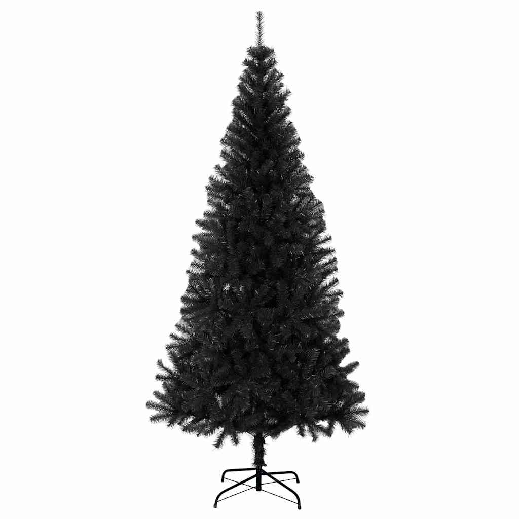 Fekete PVC műkarácsonyfa állvánnyal 180 cm 3