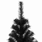Fekete PVC műkarácsonyfa állvánnyal 180 cm 4
