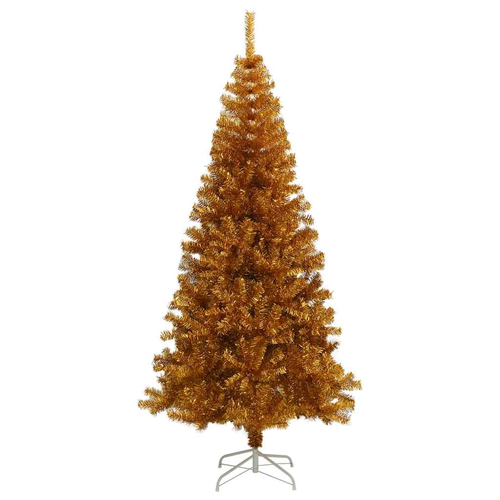 Aranyszínű PET műkarácsonyfa állvánnyal 210 cm 2