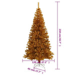 Aranyszínű PET műkarácsonyfa állvánnyal 210 cm 6
