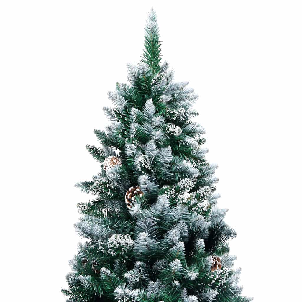 Műkarácsonyfa fenyőtobozokkal és fehér hóval 240 cm 2