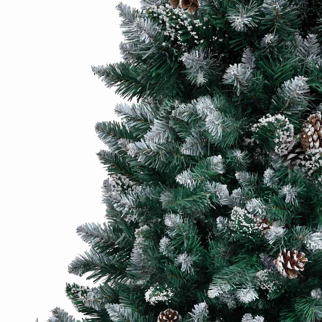Műkarácsonyfa fenyőtobozokkal és fehér hóval 240 cm 3