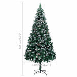 Műkarácsonyfa fenyőtobozokkal és fehér hóval 240 cm 7