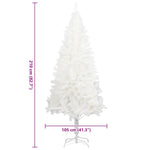 Fehér műkarácsonyfa élethű tűlevelekkel 210 cm 6