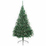 Zöld PVC fél műkarácsonyfa állvánnyal 180 cm 4