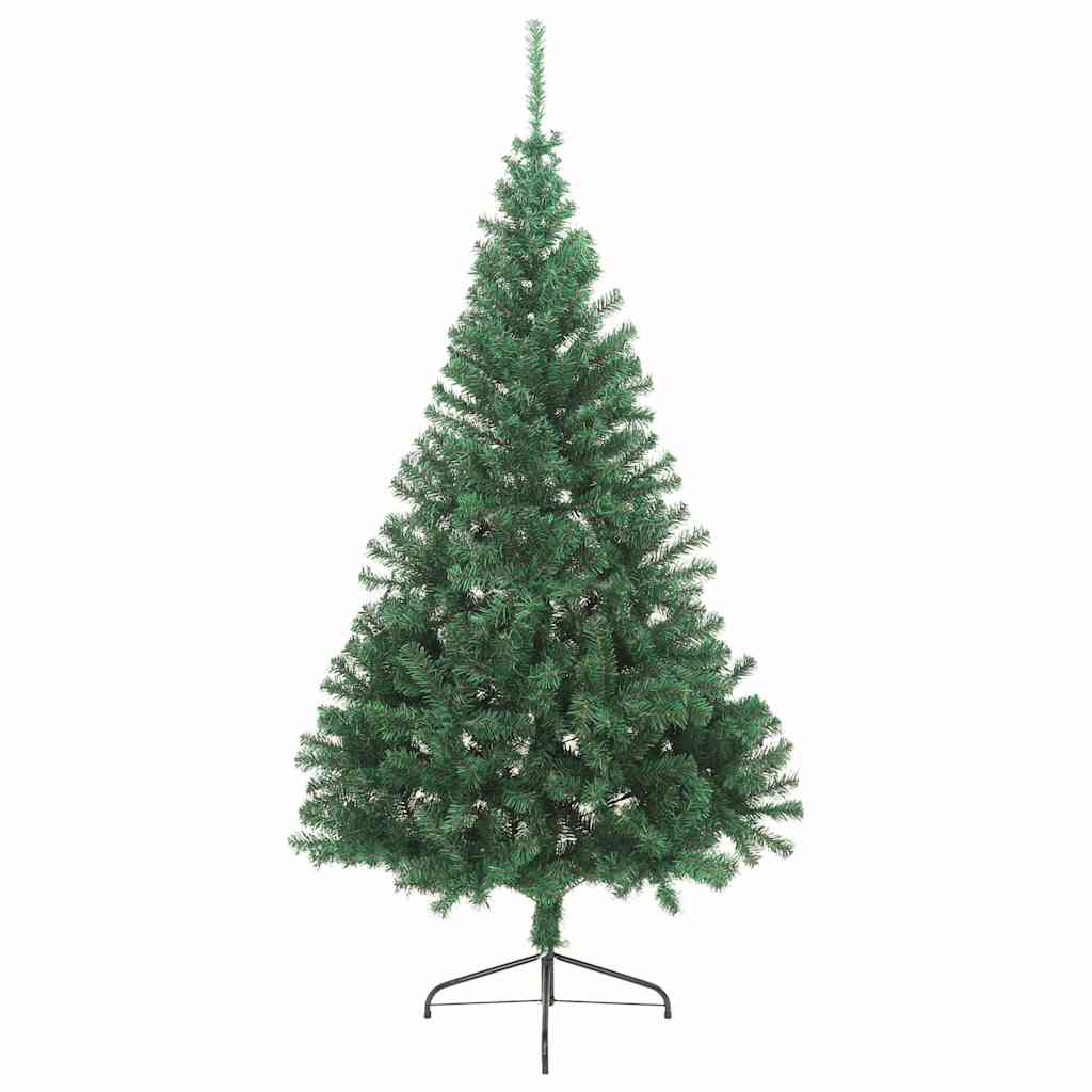Zöld PVC fél műkarácsonyfa állvánnyal 180 cm 4