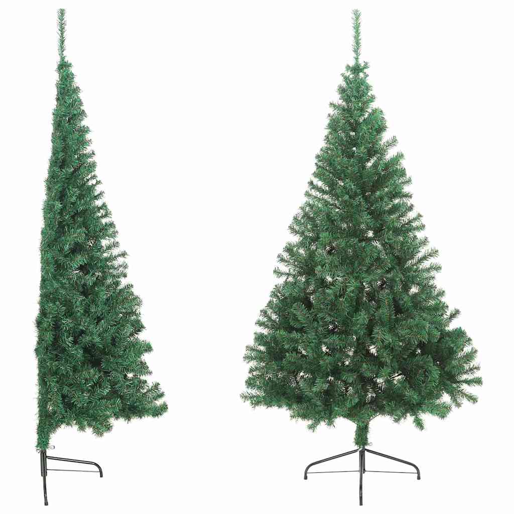 Zöld PVC fél műkarácsonyfa állvánnyal 180 cm 5