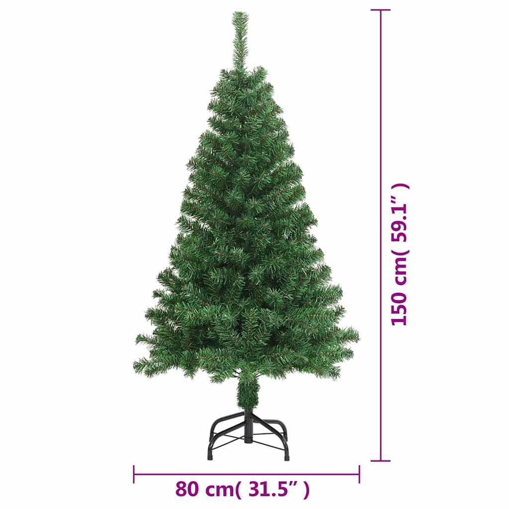 Zöld PVC műkarácsonyfa vastag ágakkal 150 cm 7