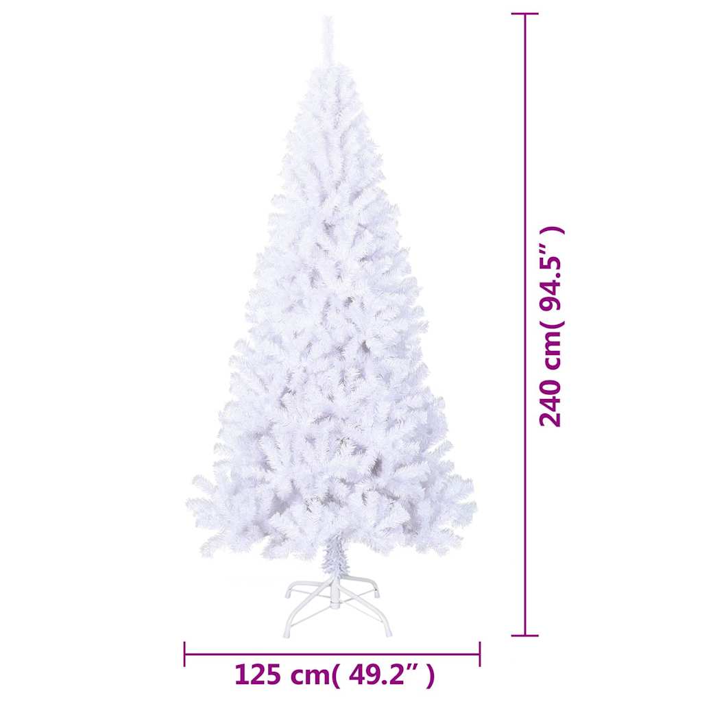 Fehér PVC műkarácsonyfa vastag ágakkal 240 cm 6