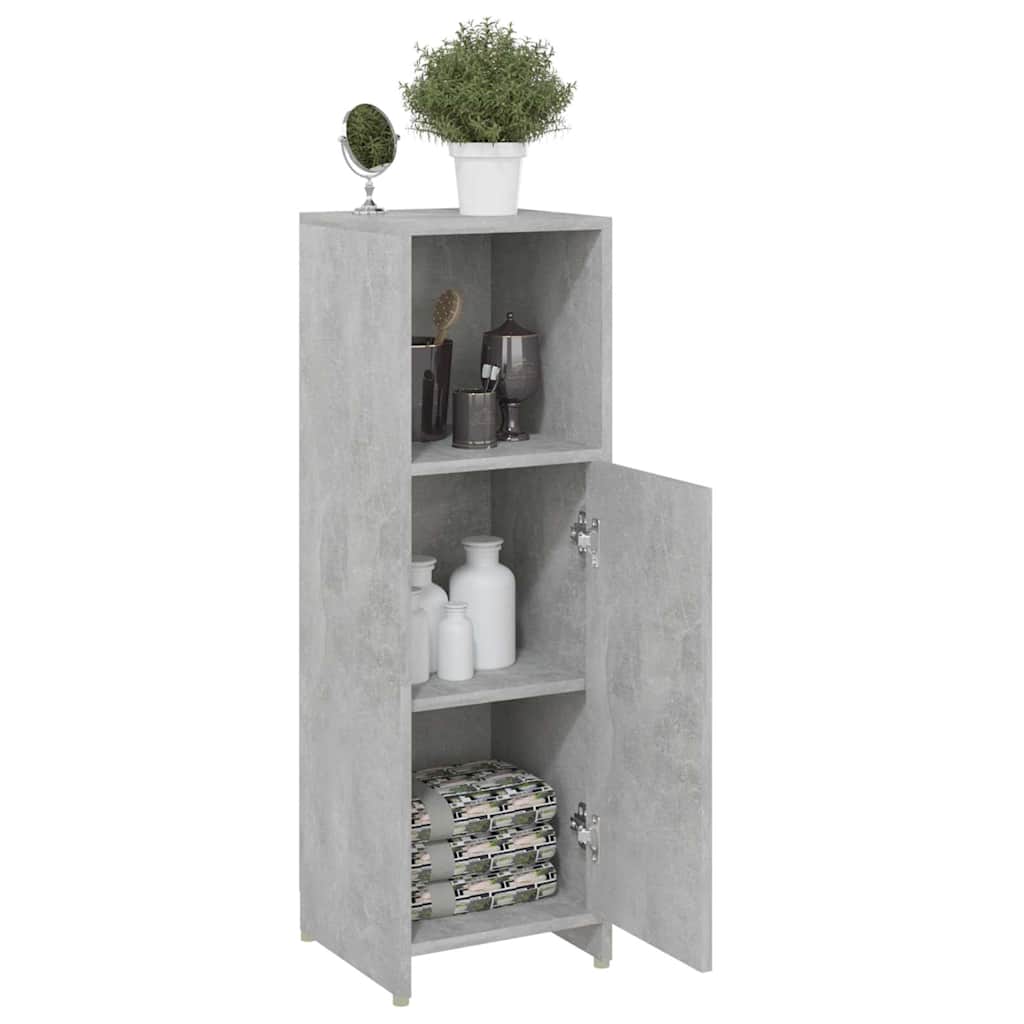 Betonszürke szerelt fa fürdőszobaszekrény 30 x 30 x 95 cm 4