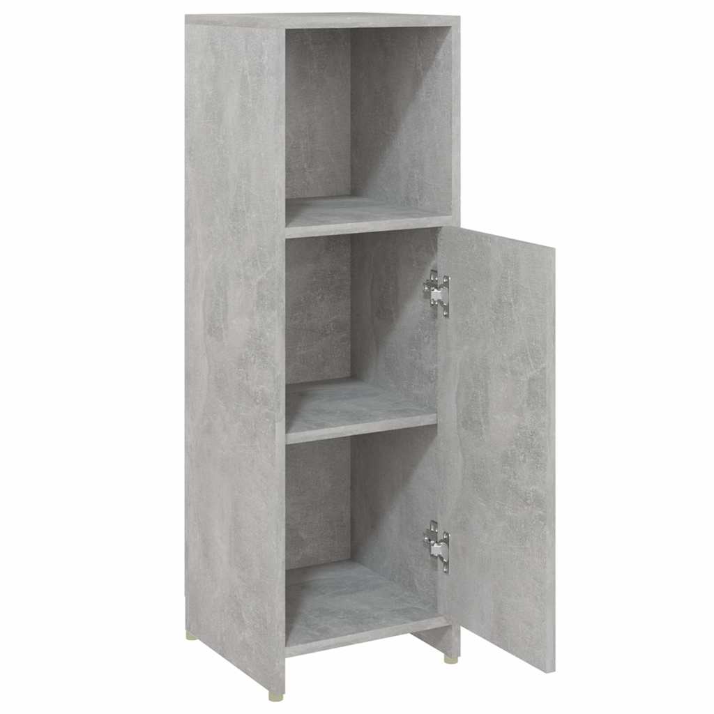 Betonszürke szerelt fa fürdőszobaszekrény 30 x 30 x 95 cm 5