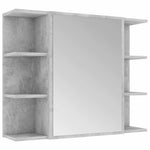 Betonszürke szerelt fa fürdőszobai tükör 80 x 20,5 x 64 cm 2