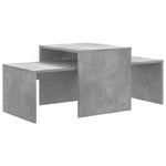 Betonszürke szerelt fa dohányzóasztal szett 100 x 48 x 40 cm 2