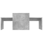 Betonszürke szerelt fa dohányzóasztal szett 100 x 48 x 40 cm 4