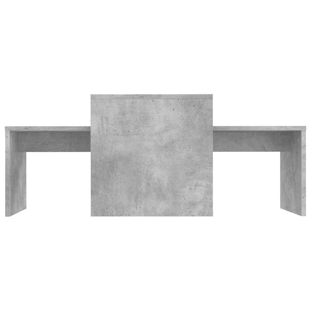 Betonszürke szerelt fa dohányzóasztal szett 100 x 48 x 40 cm 4