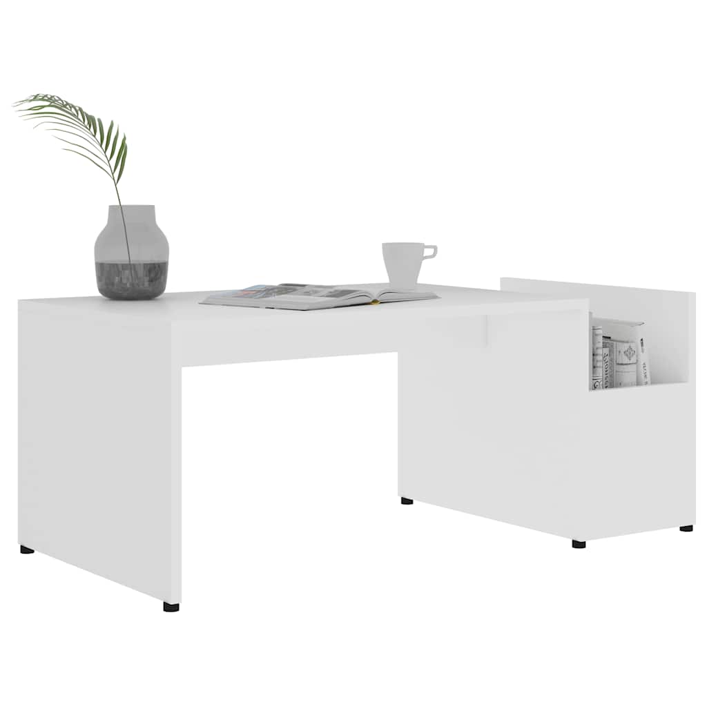 Fehér szerelt fa dohányzóasztal 90 x 45 x 35 cm 3