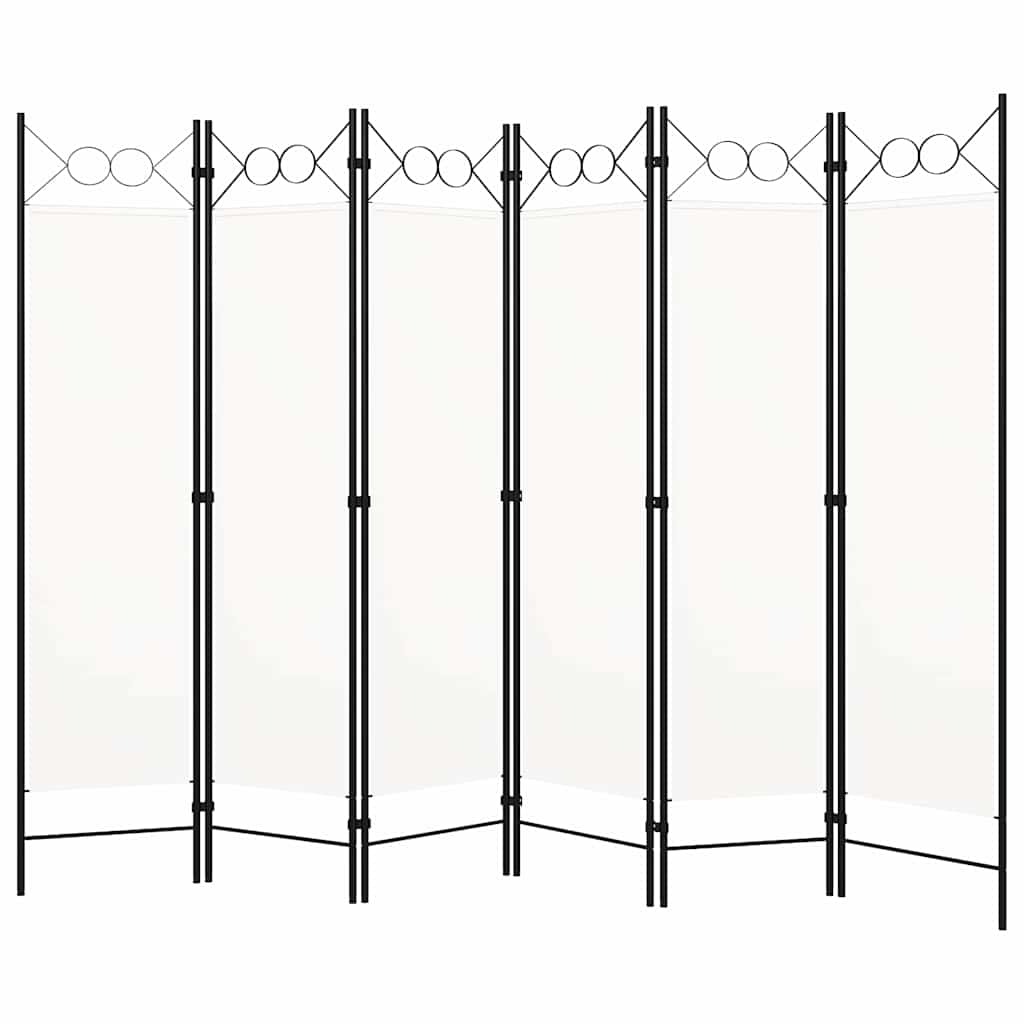 Fehér 6-paneles paraván 240 x 180 cm