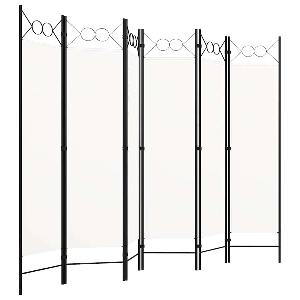 Fehér 6-paneles paraván 240 x 180 cm 2