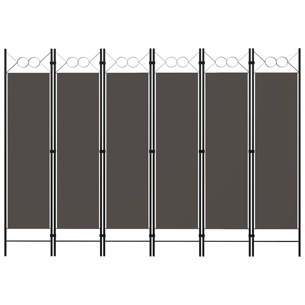 Antracitszürke 6 paneles paraván 240 x 180 cm
