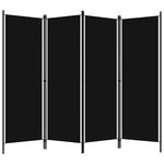 Fekete 4 paneles paraván 200 x 180 cm 2
