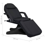 Fekete masszázsasztal 180 x 62 x (86,5-118) cm 8