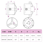 3 szorítópofás önközpontosító acél esztergatokmány 80 mm K11 80 9
