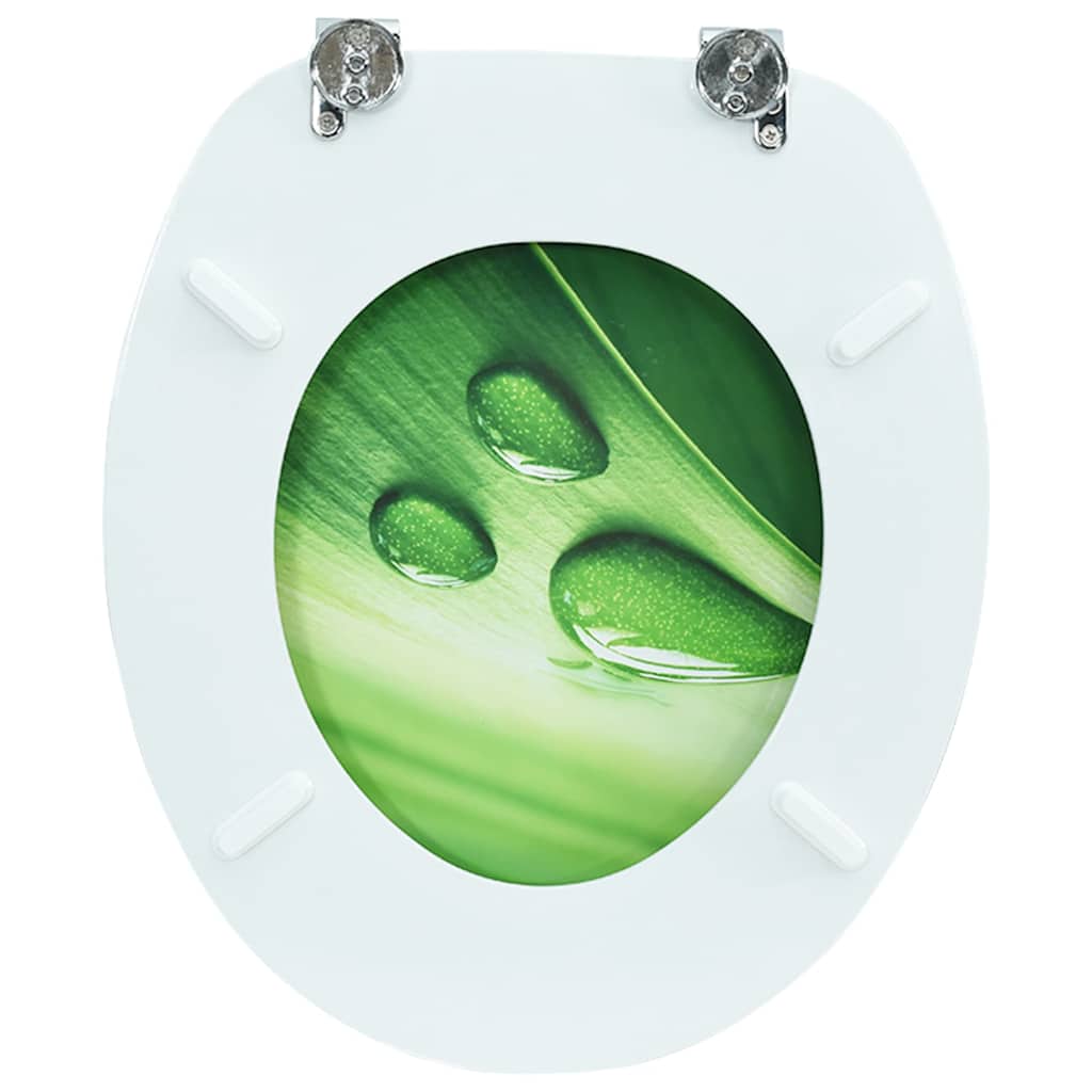Zöld vízcseppmintás MDF WC-ülőke fedéllel 7