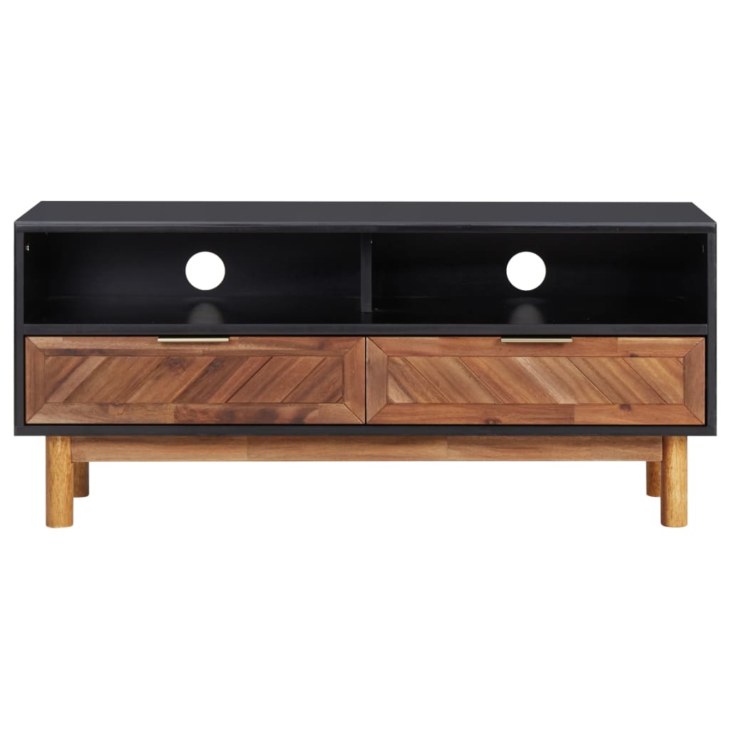 Tömör akácfa és MDF TV-szekrény 100 x 35 x 45 cm 2
