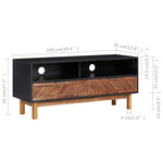 Tömör akácfa és MDF TV-szekrény 100 x 35 x 45 cm 6