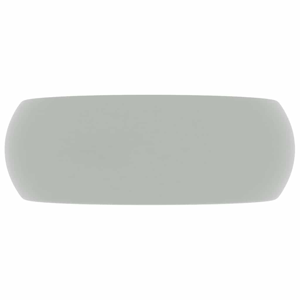 Kerek matt világosszürke kerámia luxus mosdókagyló 40 x 15 cm 3