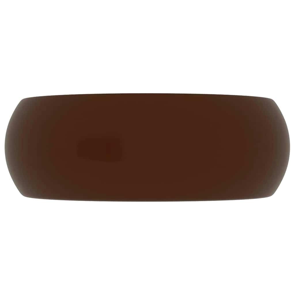 Kerek matt sötétbarna kerámia luxus mosdókagyló 40 x 15 cm 3
