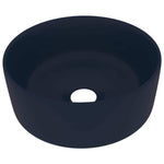 Kerek matt sötétkék kerámia luxus mosdókagyló 40 x 15 cm 2