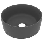 Kerek matt sötétszürke kerámia luxus mosdókagyló 40 x 15 cm 2