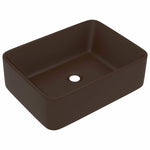 Matt sötétbarna kerámia luxus mosdókagyló 41x30x12 cm 2
