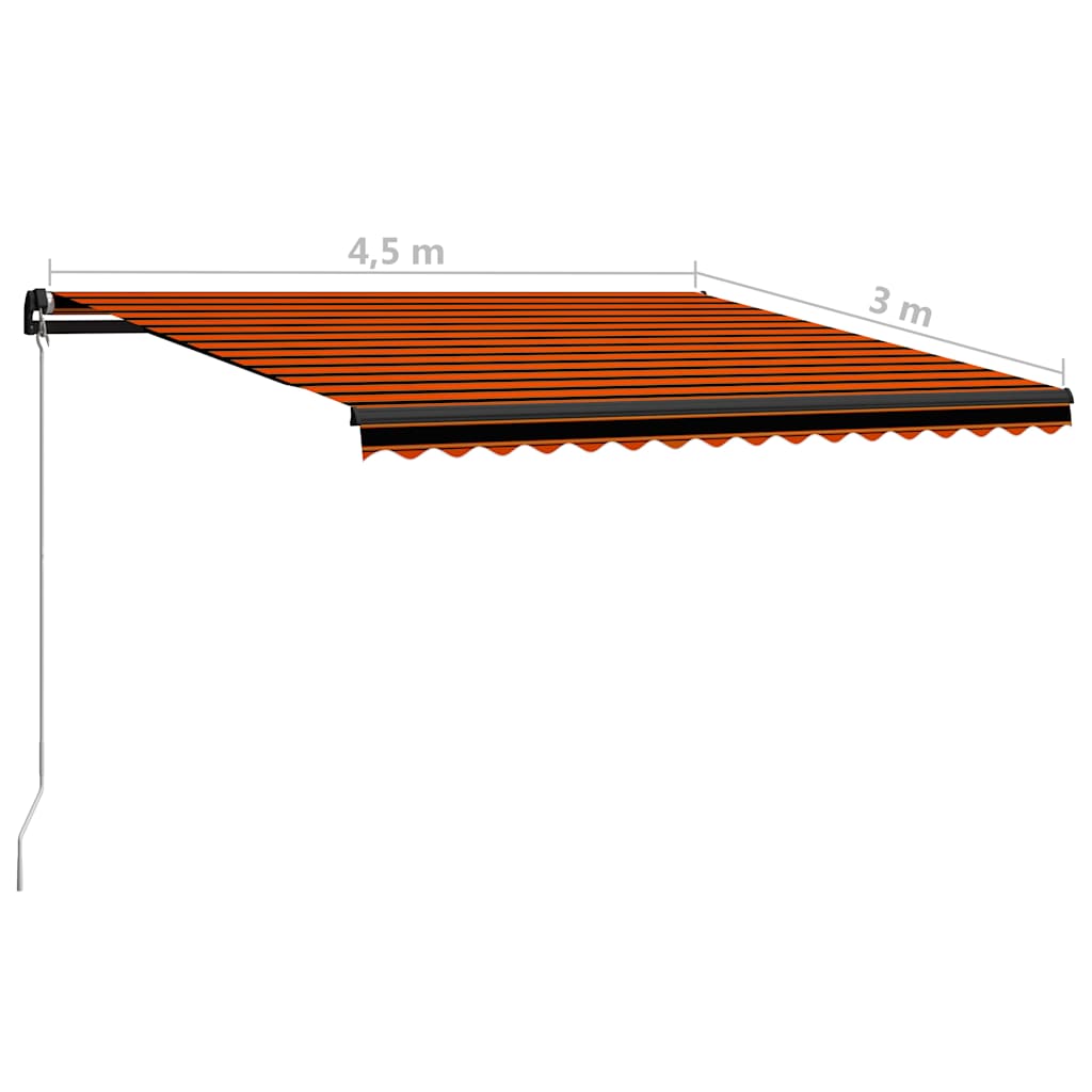 Narancssárga és barna kézzel kihúzható napellenző 450 x 300 cm 7