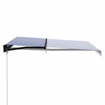 Kék és fehér kézzel kihúzható LED-es napellenző 300 x 250 cm 3