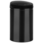 Fekete automata érzékelős szénacél szemeteskuka 30 L 2