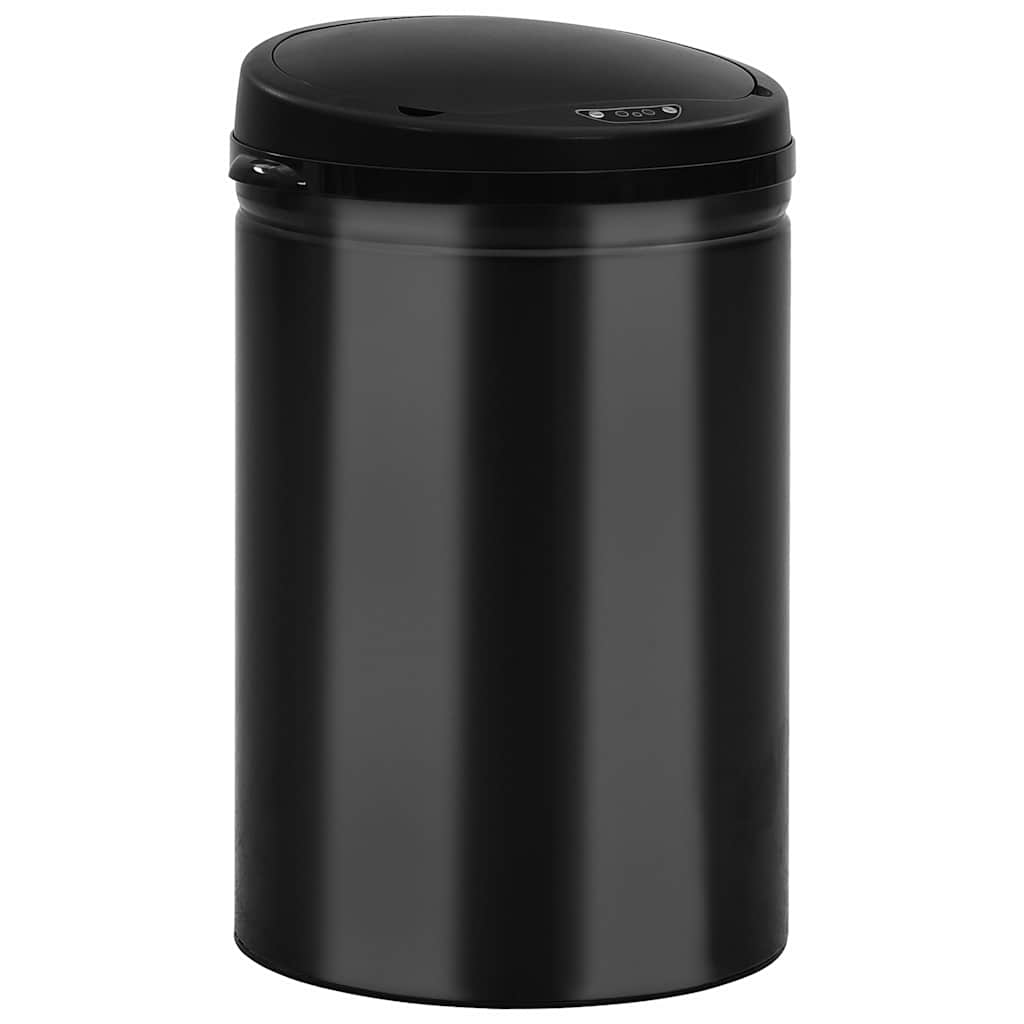 Fekete automata érzékelős szénacél szemeteskuka 30 L 2