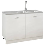 Ezüst rozsdamentes acél dupla konyhamosogató 1200x600x155 mm 4