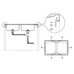 Ezüst rozsdamentes acél dupla konyhamosogató 1200x600x155 mm 10