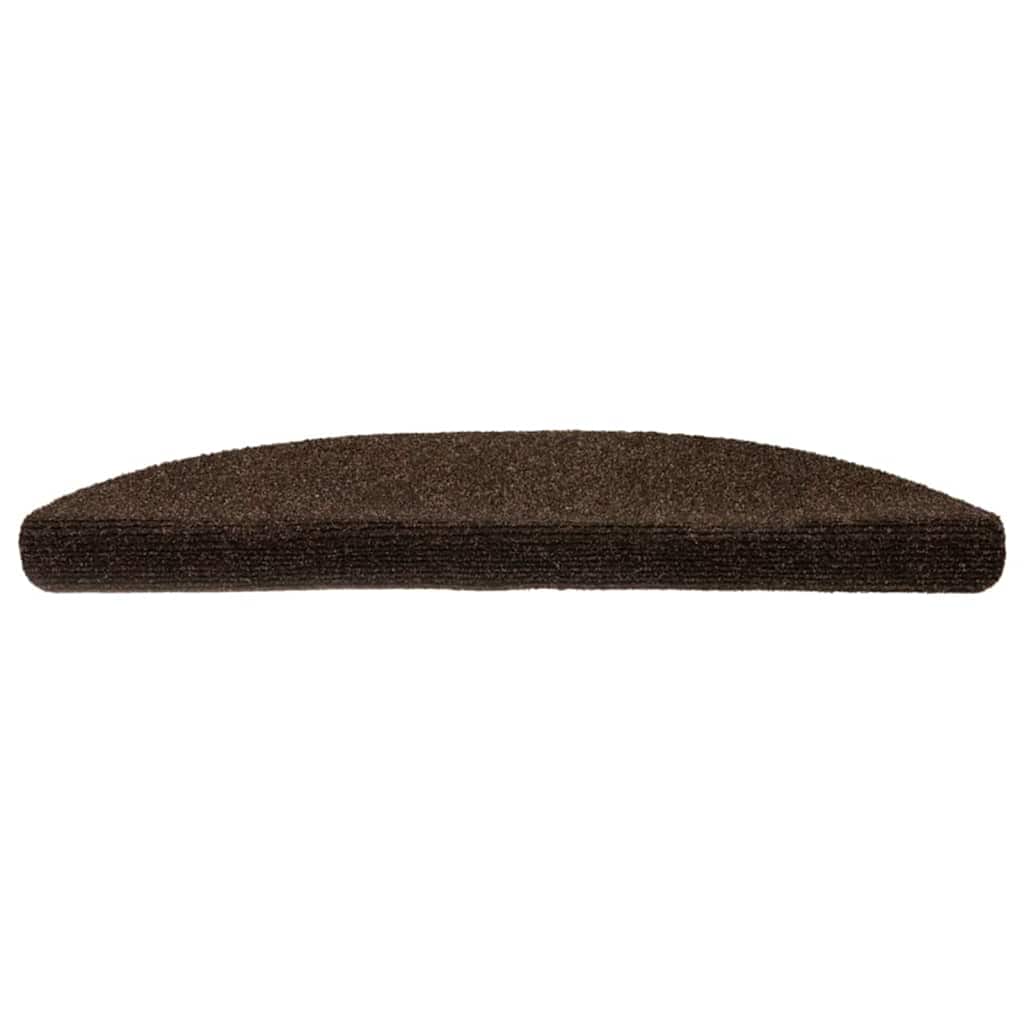 15 db öntapadós lépcsőszőnyeg 56 x 17 x 3 cm barna félkör alakú 3