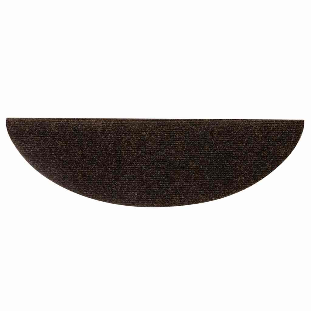 15 db öntapadós lépcsőszőnyeg 56 x 17 x 3 cm barna félkör alakú 4