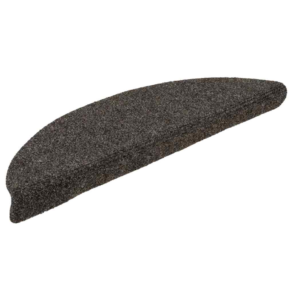 15 db öntapadós lépcsőszőnyeg 56 x 17 x 3 cm antracit félkör alakú 2